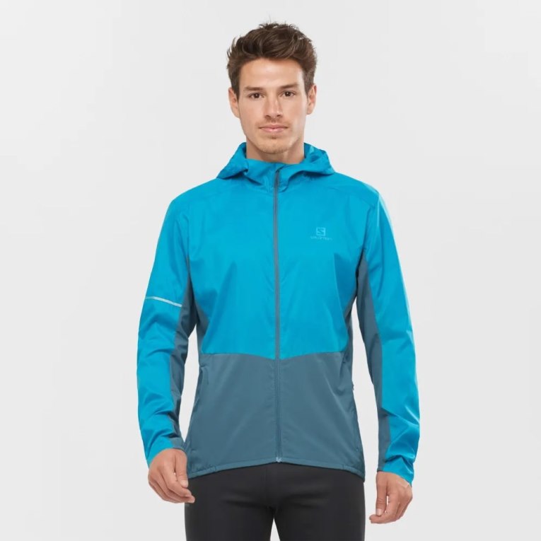 Turquoise Salomon Agile Men\'s Windbreaker | IE CM1476